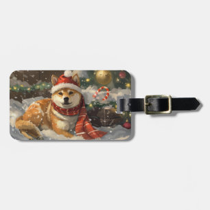 Shiba Inu Dog Weihnachtsfest Gepäckanhänger