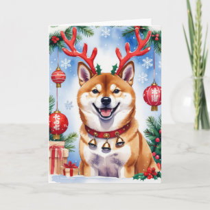 Shiba Inu Dog Weihnachtsgrußkarte Karte