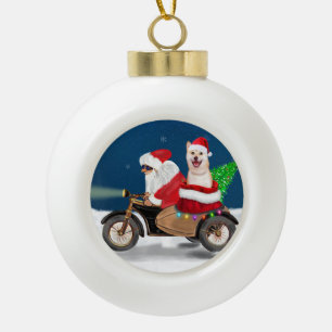 Shiba Inu Dog Weihnachtsmann Keramik Kugel-Ornament