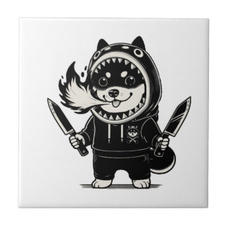 Shiba Inu Drachenbezwinger Fliese