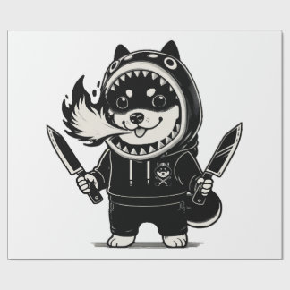 Shiba Inu Drachenbezwinger Geschenkpapier