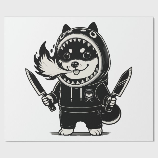 Shiba Inu Drachenbezwinger Geschenkpapier (Flach)