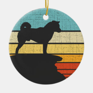 Shiba Inu Eigentümer Retro Vintag 60er 70er Dog Lo Keramik Ornament