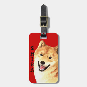 Shiba Inu Farbblock Gepäckanhänger