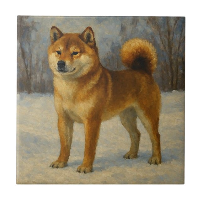 Shiba Inu Fliese (Vorderseite)