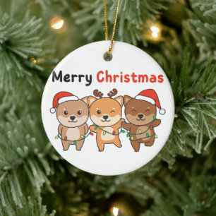 Shiba Inu Frohe Weihnachten Niedliche Hunde Urlaub Keramik Ornament