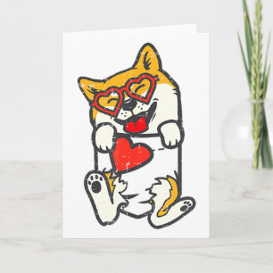 Shiba Inu Füße Tasche Herz Valentinstag Akita I Karte