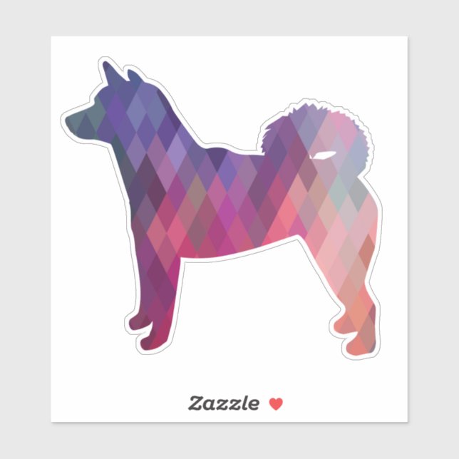 Shiba Inu Geometric Lila Silhouette Aufkleber (Blatt)