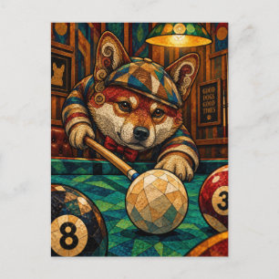 Shiba Inu, geometrisches Mosaik Postkarte
