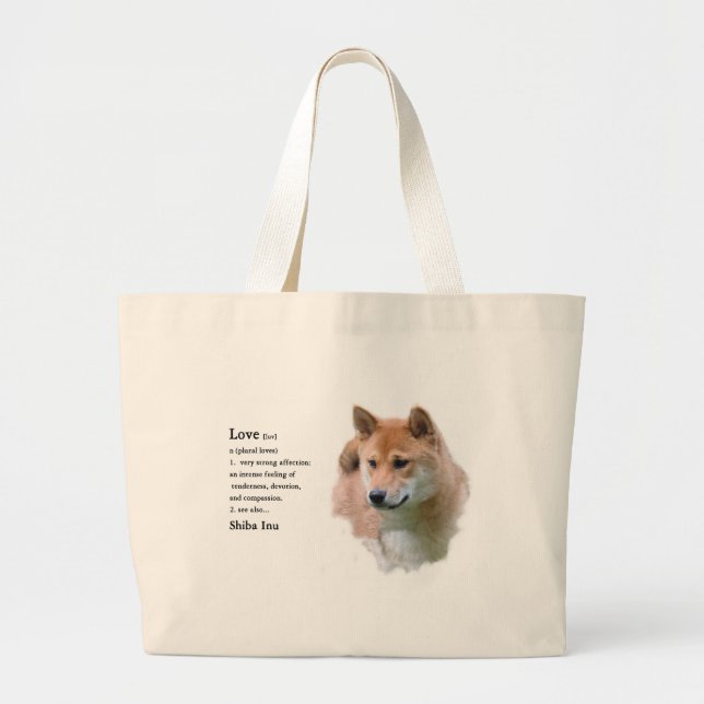 Shiba Inu Geschenke Jumbo Stoffbeutel (Vorne)
