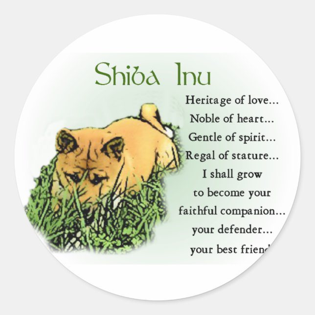 Shiba Inu Geschenke Runder Aufkleber (Vorderseite)