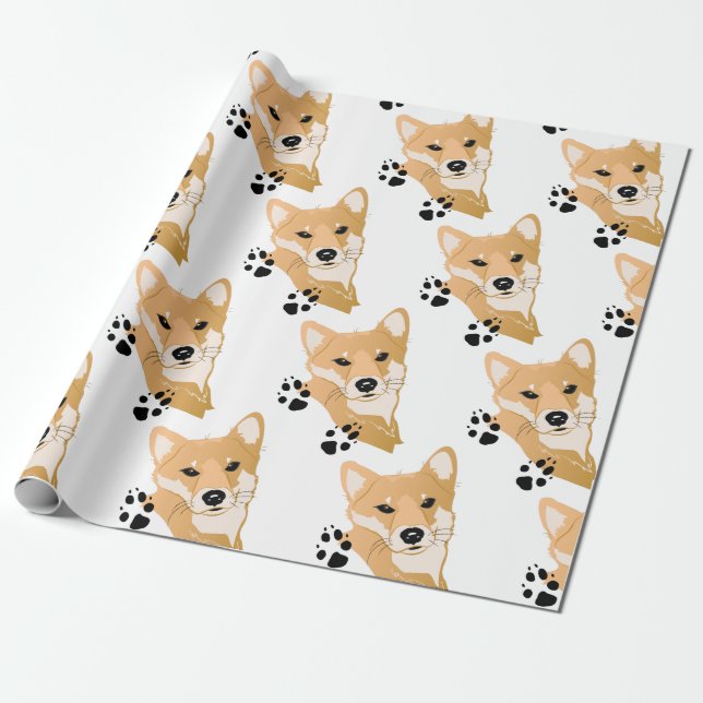 Shiba Inu Geschenkpapier (Ungerollt)