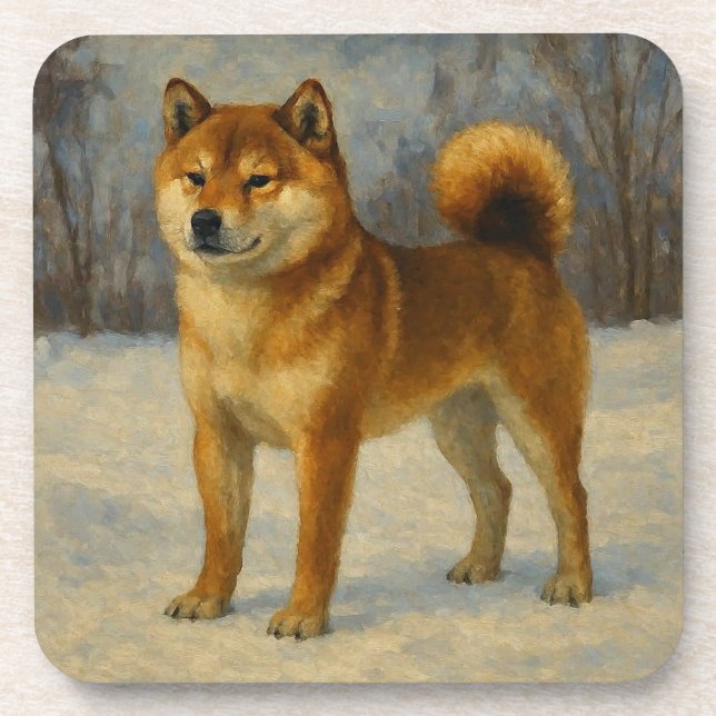 Shiba Inu Getränkeuntersetzer (Vorderseite)