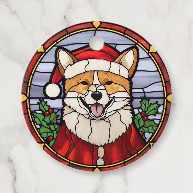 Shiba Inu Glass Weihnachten Geschenkanhänger (Vorderseite)
