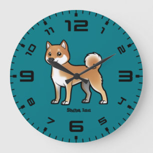 Shiba inu große wanduhr