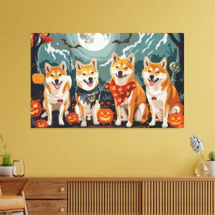 Shiba Inu Halloween Spooky Leinwanddruck