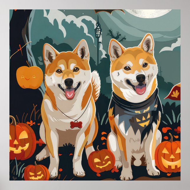 Shiba Inu Halloween Spooky Poster (Vorne)