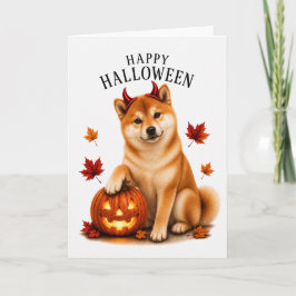 Shiba Inu Halloween Teufelshund Karte