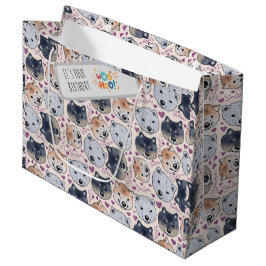 Shiba Inu Hand Gezeichnet Cartoon Head Große Geschenktüte