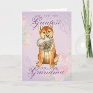 Shiba Inu Heart Grandma Karte