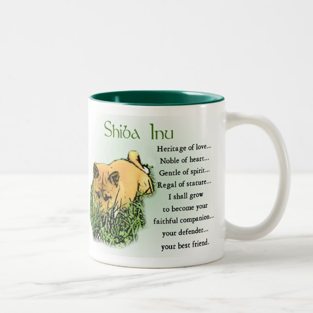 Shiba Inu Heritage of Liebe Geschenke Zweifarbige Tasse (Rechts)