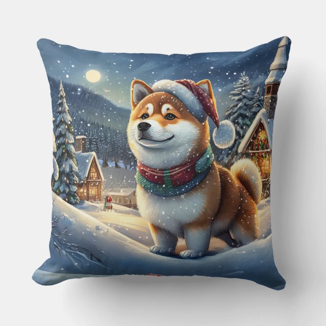 Shiba Inu Holiday Design von Rich AMeN Gill Kissen (Vorderseite)