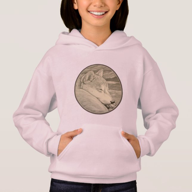 Shiba Inu Hoodie Kid's Hooded Sweatshirt Hundeshir (Vorderseite)