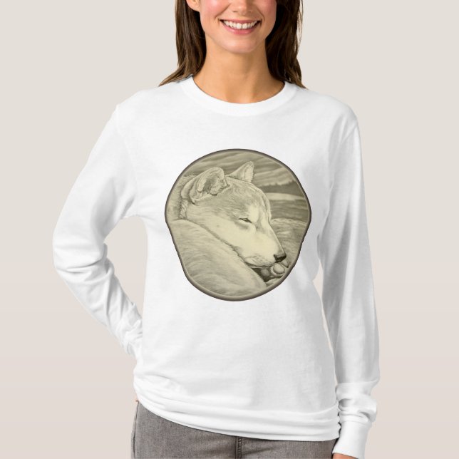 Shiba Inu Hoodie-mit Kapuze T-Shirt (Vorderseite)