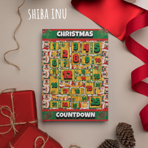 Shiba Inu Hund Countdown Weihnachten Adventskalend