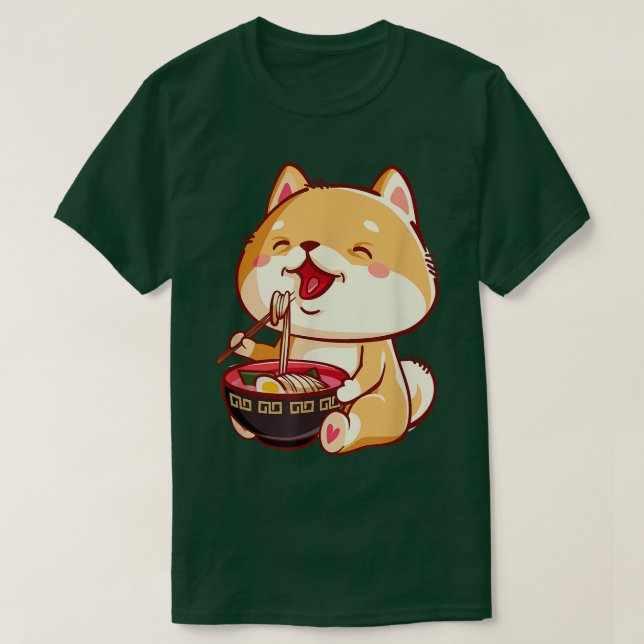Shiba inu Hund fressende Männer T-Shirt (Design vorne)