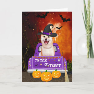 shiba inu Hund in Halloween Truck Karte
