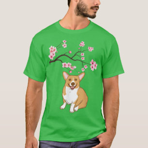 Shiba Inu Hund Japanische Kirschblüte Sakura Blume T-Shirt