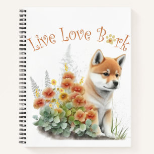 Shiba Inu Hund Mama Floral Notizbuch