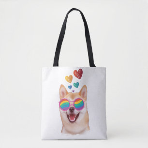 Shiba Inu Hund mit Herzen Valentinstag