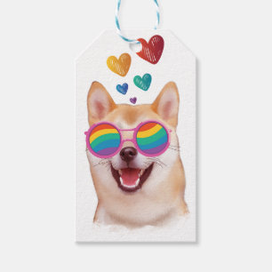 Shiba Inu Hund mit Herzen Valentinstag Geschenkanhänger