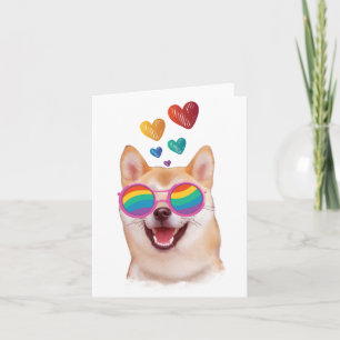 Shiba Inu Hund mit HerzValentinstag Karte