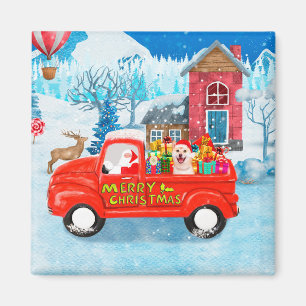 Shiba Inu Hund Weihnachtslieferwagen Schnee Magnet