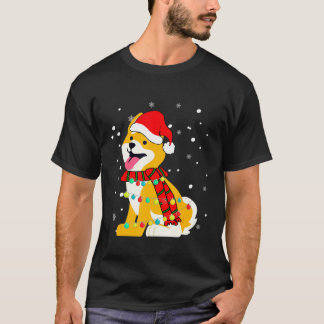 Shiba Inu Hund Weihnachtsmannmütze Weihnachtshund T-Shirt
