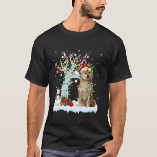 Shiba Inu Hund Xmas Baum Beleuchtung Santa Shiba I T-Shirt