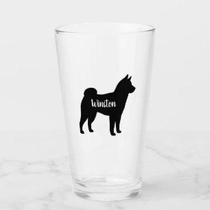 Shiba Inu Hunde Silhouette Personalisiert Glas