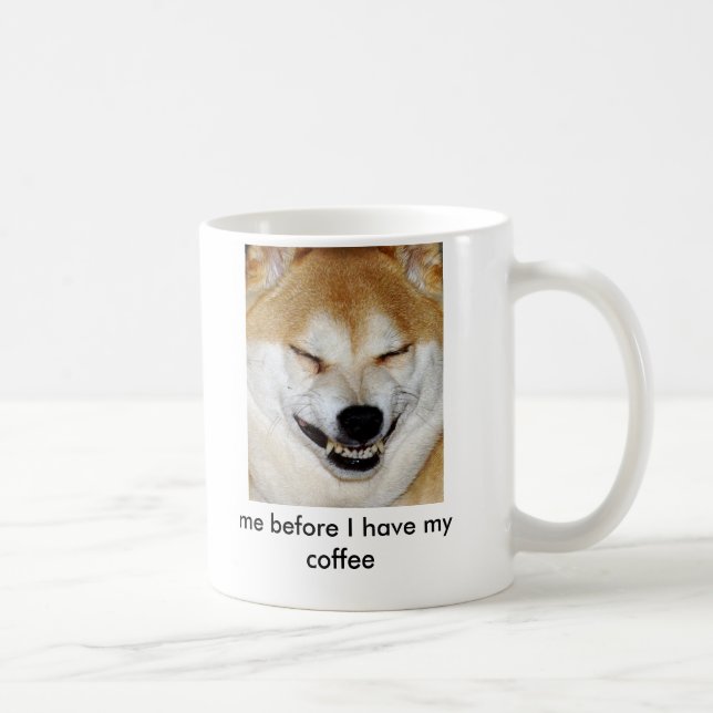 Shiba Inu Hundegesicht, ich, bevor ich meinen Kaffeetasse (Rechts)