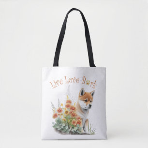 Shiba Inu Hundemama Blumenmuster