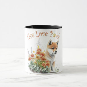 Shiba Inu Hundemama Blumenmuster Tasse