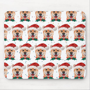 Shiba Inu Hunderasse Weihnachtssterne Mousepad