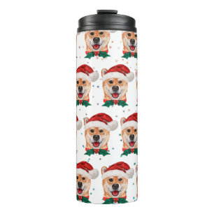 Shiba Inu Hunderasse Weihnachtssterne Thermosbecher