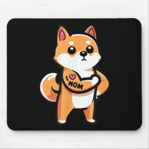 Shiba Inu I Liebe Mama Funny Dog Tattoo Mousepad