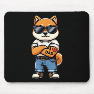 Shiba Inu I Liebe Vater Funny Dog Tattoo Mousepad