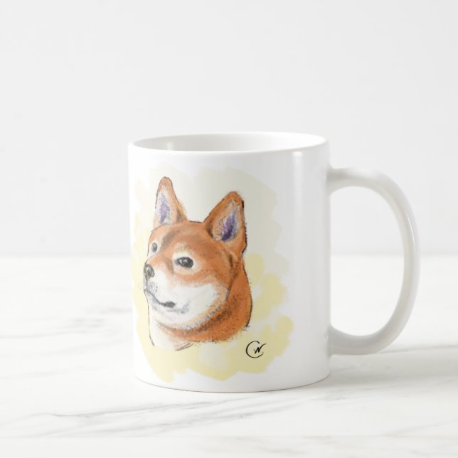 Shiba Inu Illustration Liebe-| Kaffeetasse (Rechts)