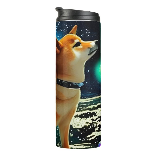 Shiba Inu im Weltraum Thermosbecher (Nach rechts gedreht)