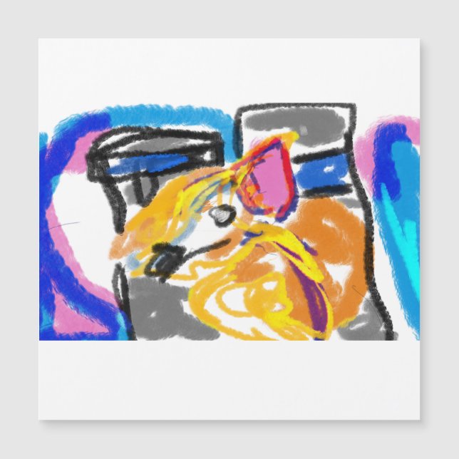 Shiba Inu in Stadt Magnetkarte (Vorderseite)